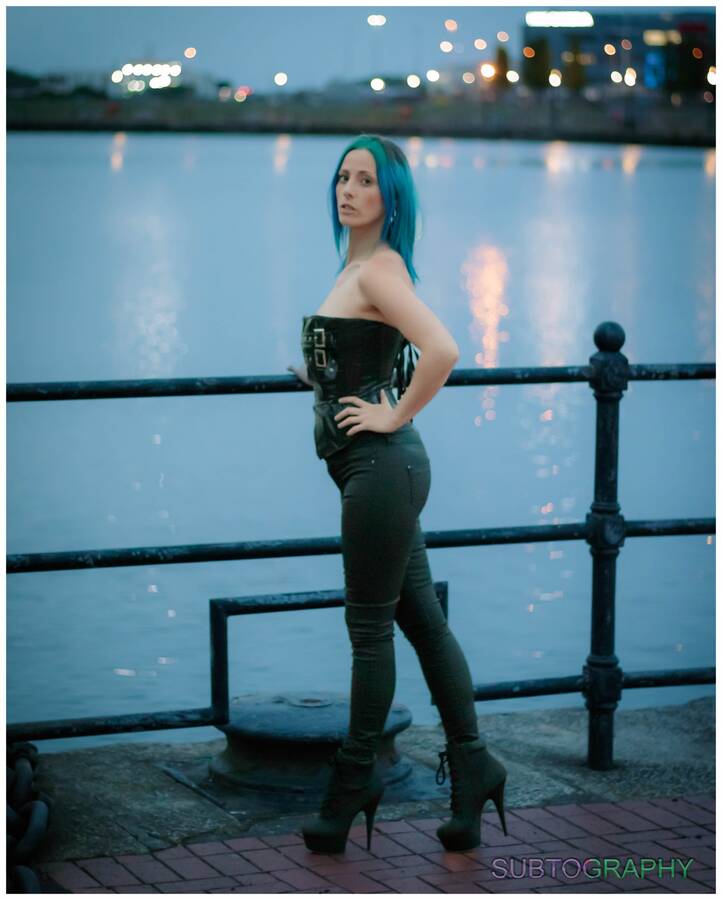 photographer Subtography art fetish modelling photo. a night street my favourite shoot in cardiff bay with crawltoaveena saturday evening .
